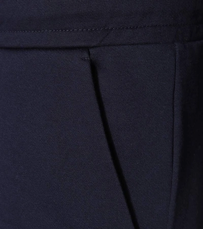 Shop Moncler Cotton Trackpants In Blue