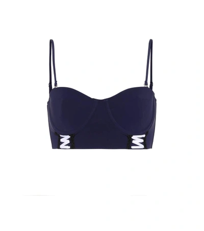 Shop Jonathan Simkhai Bustier Bikini Top In Blue