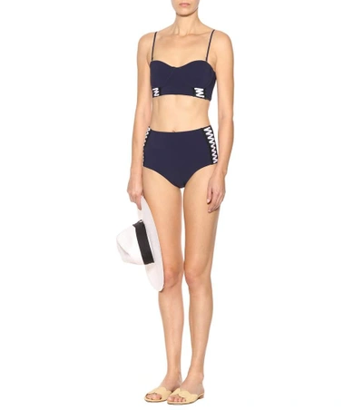 Shop Jonathan Simkhai Bustier Bikini Top In Blue