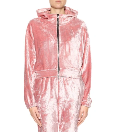 Shop Nike Lab Essentials Velour Hoodie In Pink