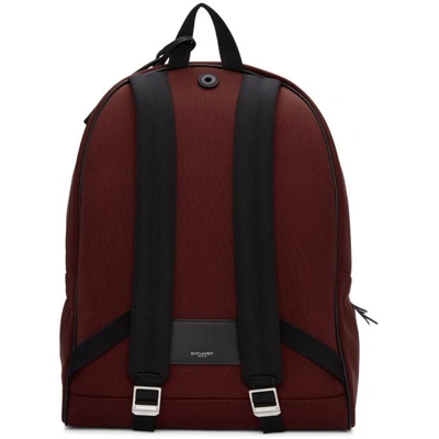 Shop Saint Laurent Red Canvas City Backpack In 6266 Red