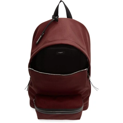 Shop Saint Laurent Red Canvas City Backpack In 6266 Red