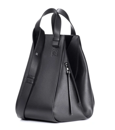 Shop Loewe Hammock Leather Shoulder Bag In Black