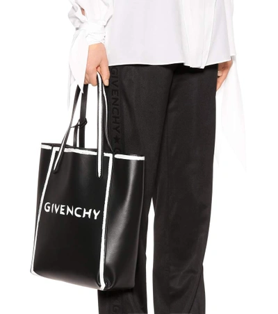 Shop Givenchy Stargate Medium Leather Shopper In Black