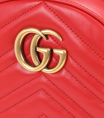 Shop Gucci Gg Marmont Matelassé Leather Backpack In Red