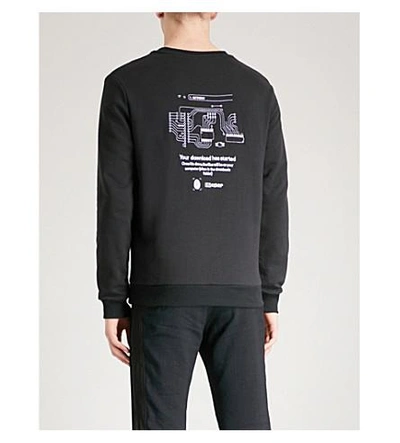 Shop Blood Brother Update Printed Cotton-jersey Sweatshirt In Black