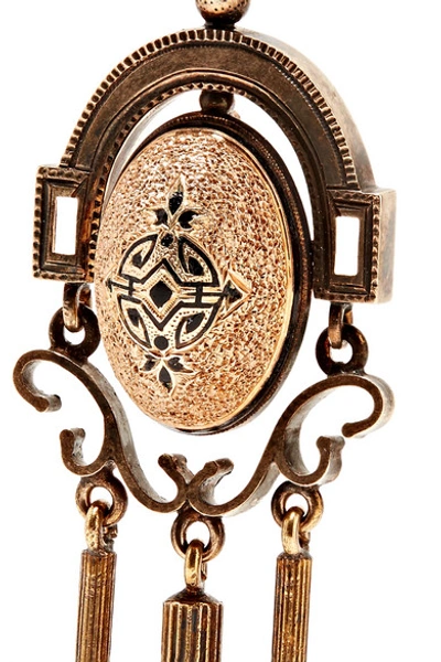 Shop Fred Leighton 1880s 14-karat Gold Enamel Earrings