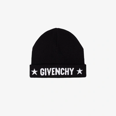 Shop Givenchy Cashmere Logo Beanie In Black