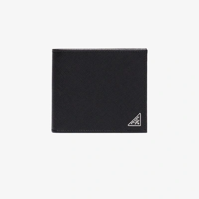 Shop Prada Classic Logo Billfold Wallet In Black