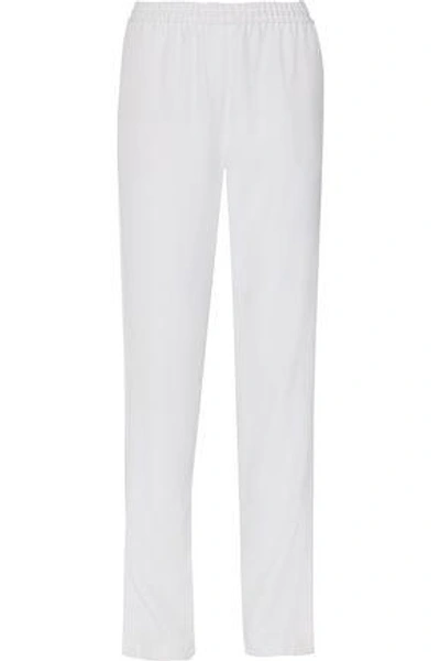 Shop Givenchy Woman Silk-crepe Straight-leg Pants White