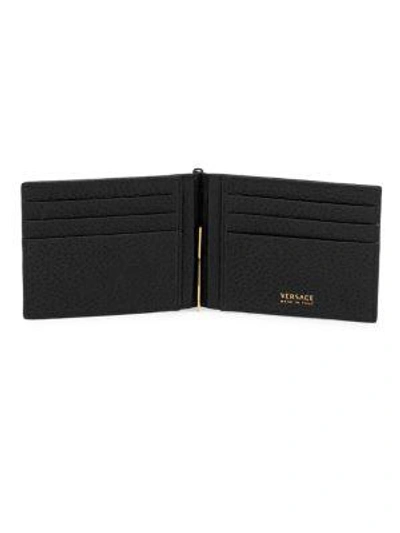 Shop Versace Leather Bi-fold Wallet In Black