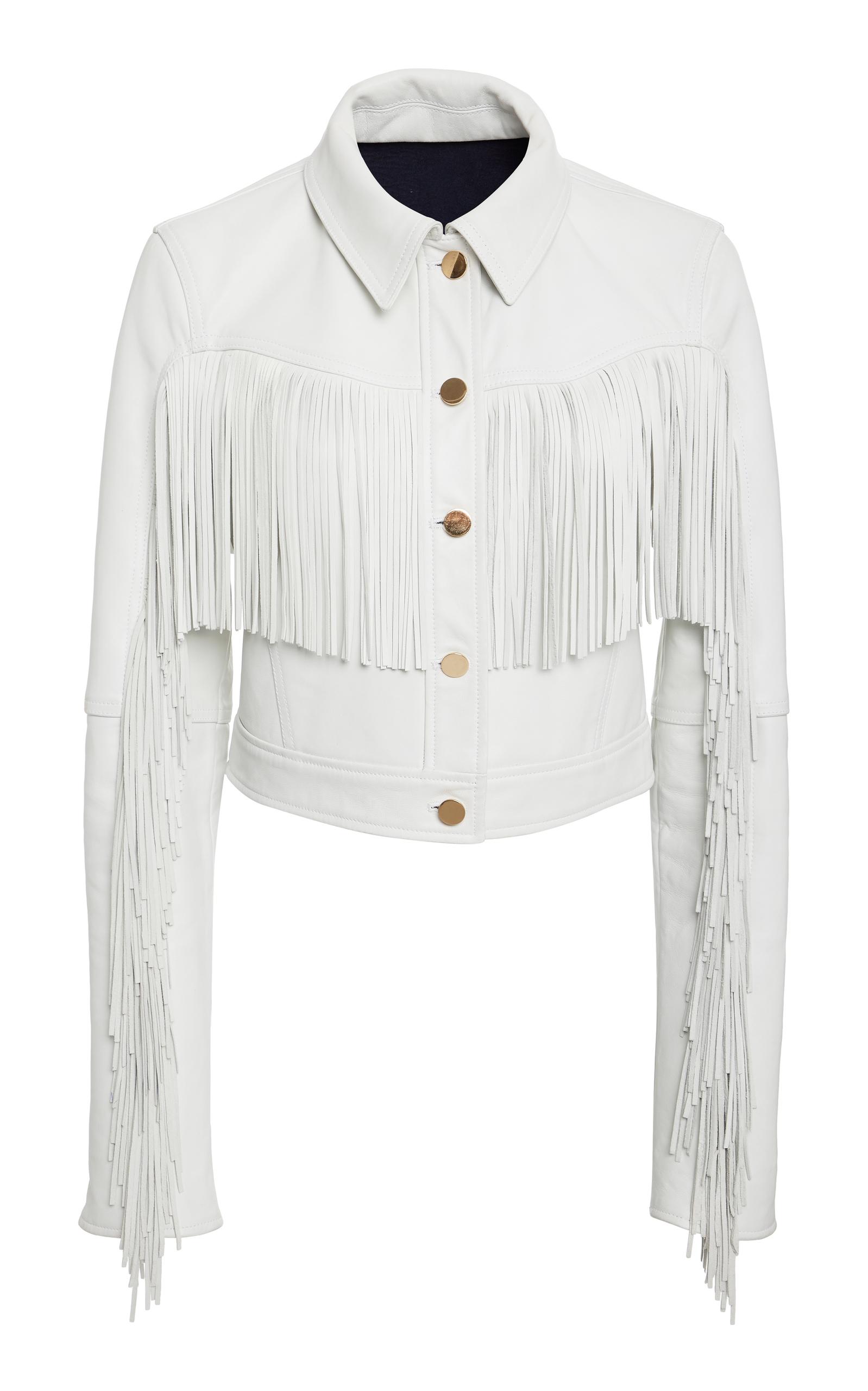 white fringe leather jacket