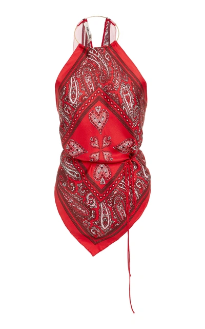 Diane Von Furstenberg High Neck Scarf Blouse In Red | ModeSens
