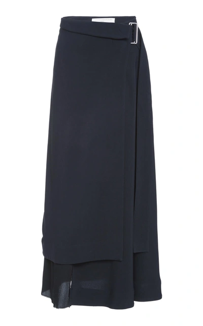 Shop Victoria Beckham Pleat Panel Wrap Skirt In Black