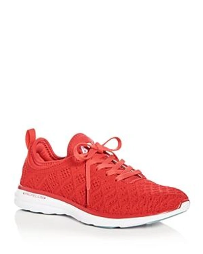 Shop Apl Athletic Propulsion Labs Women's Phantom Techloom Knit Lace Up Sneakers In Red/white