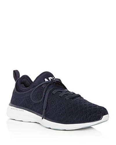 Shop Apl Athletic Propulsion Labs Women's Phantom Techloom Knit Lace Up Sneakers In Navy/white