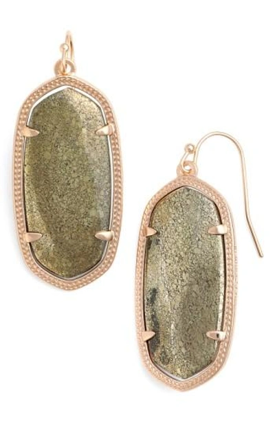 Shop Kendra Scott Elle Drop Earrings In Pyrite/ Rose Gold