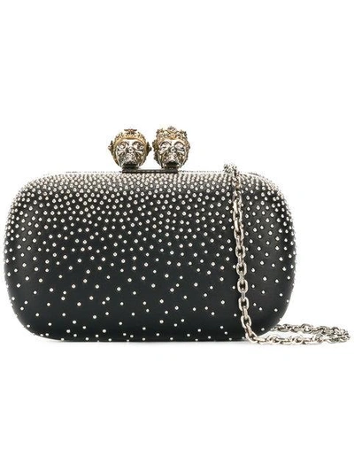 Shop Alexander Mcqueen Queen And King Clutch In Black