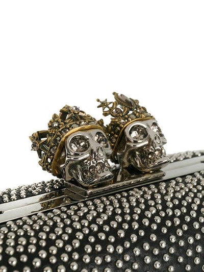 Shop Alexander Mcqueen Queen And King Clutch In Black