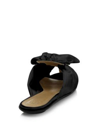 Shop The Row Bow Satin Slides In Black
