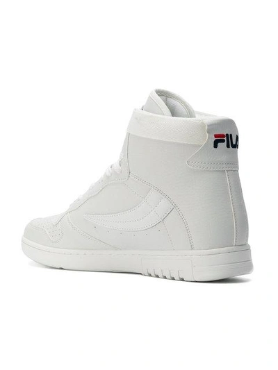 Fila Fx 100 White Leather Mid Sneakers | ModeSens