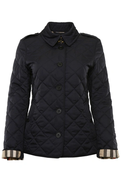 Shop Burberry Frankby Quilted Jacket In Hc-navyblu