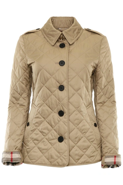 Shop Burberry Frankby Quilted Jacket In Canvasbeige