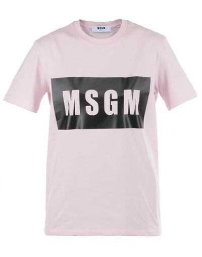 Shop Msgm Cotton T-shirt In Pink