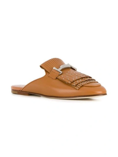 Tod's T-bar Mules - Brown In Brown