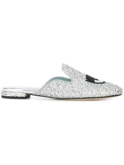 Shop Chiara Ferragni Logomania Mules