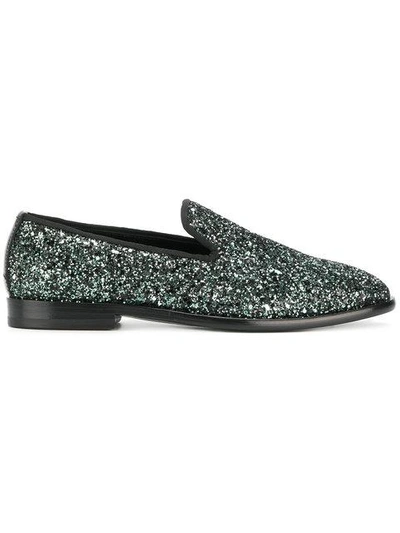 Shop Jimmy Choo Marlo Glitter Loafers - Metallic