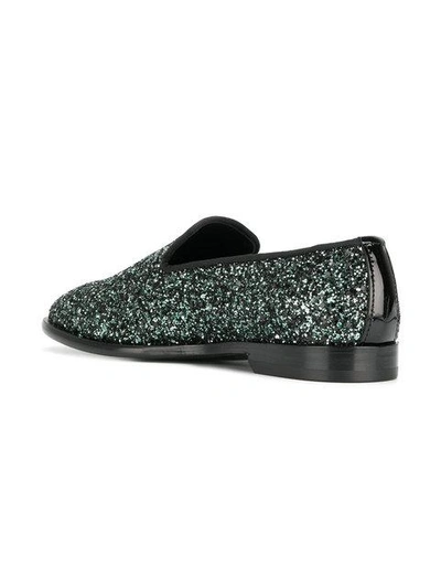 Shop Jimmy Choo Marlo Glitter Loafers - Metallic