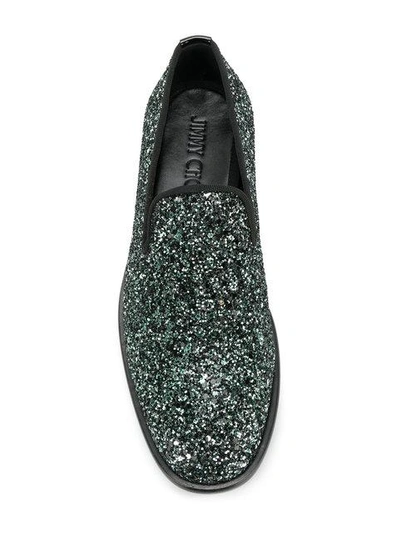 Shop Jimmy Choo Marlo Glitter Loafers - Metallic