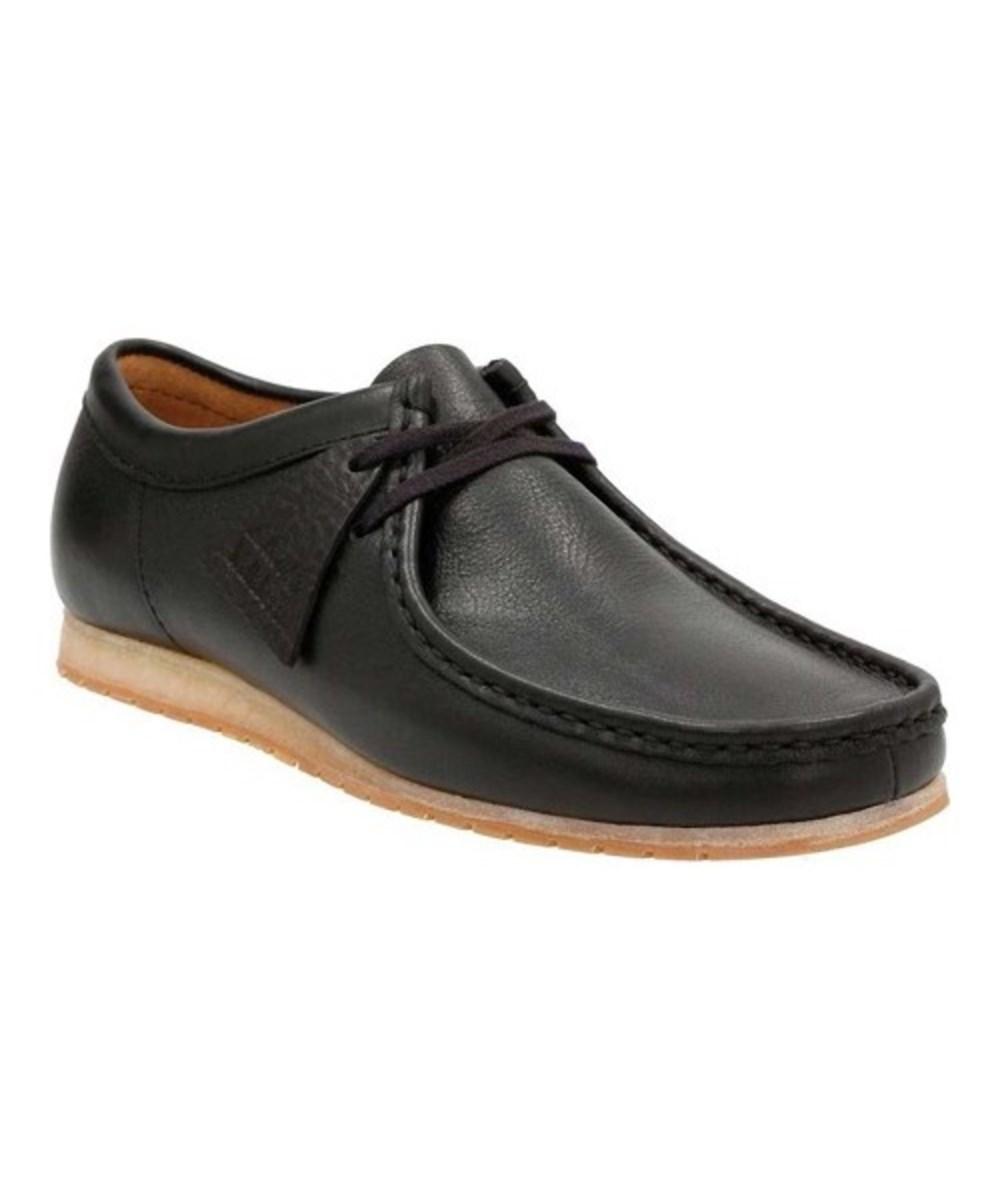 mens black leather wallabees