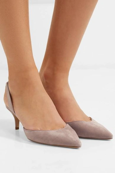 Shop Paul Andrew Rhea Suede Slingback Pumps In Beige