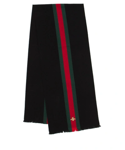 Shop Gucci Wool And Cashmere Scarf In Nero