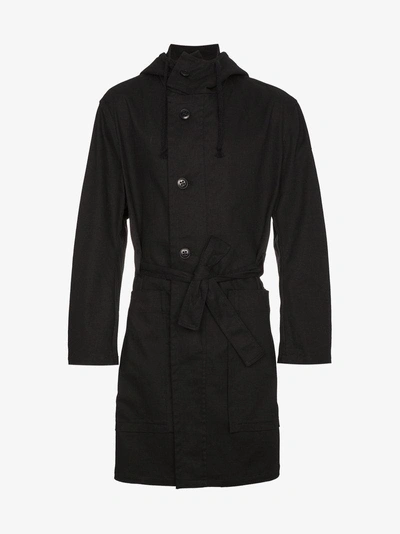 Shop Ann Demeulemeester Belted Parka Coat In Black