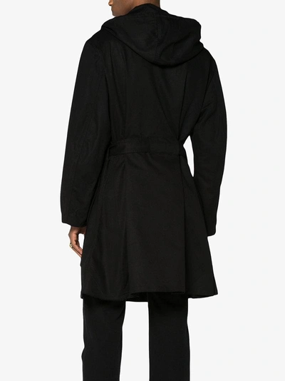 Shop Ann Demeulemeester Belted Parka Coat In Black