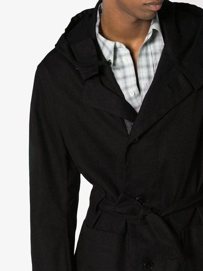 Shop Ann Demeulemeester Belted Parka Coat In Black