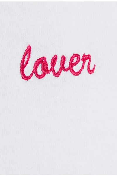 Shop Double Trouble Gang Lover Embroidered Cotton-jersey T-shirt In White