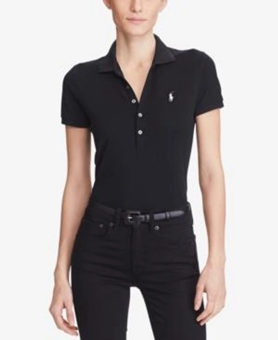 Shop Polo Ralph Lauren Slim Fit Stretch Polo In Black