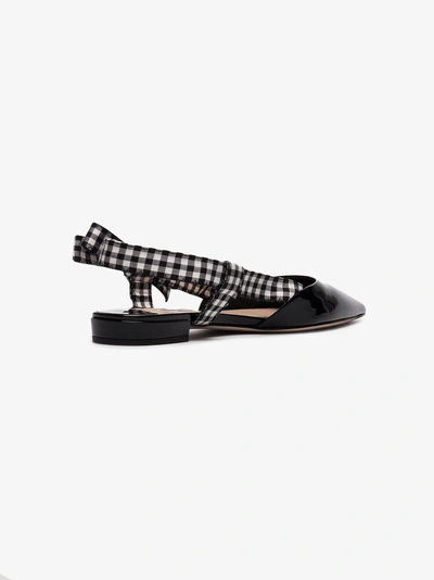 Shop Miu Miu Flat Point Toe Sandals In Black