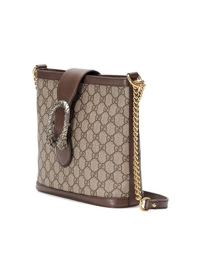 Shop Gucci Dionysus Medium Gg Bucket Bag In Neutrals