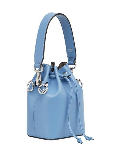 Shop Fendi Bucket Mini Bag In Blue