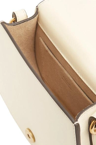 Shop Chloé Nile Bracelet Small Leather And Suede Shoulder Bag In Ivory
