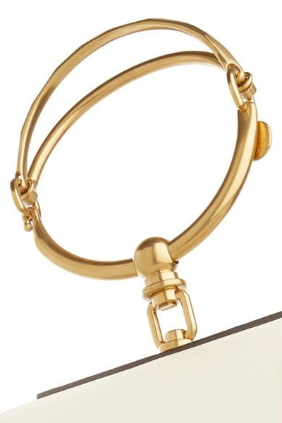 Shop Chloé Nile Bracelet Small Leather And Suede Shoulder Bag In Ivory