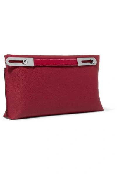 Shop Loewe Missy Small Textured-leather Shoulder Bag In Red