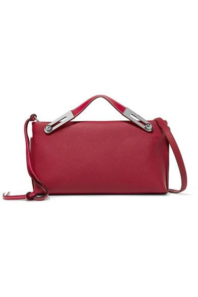 Shop Loewe Missy Small Textured-leather Shoulder Bag In Red