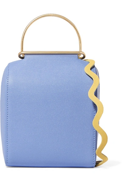 Shop Roksanda Besa Textured-leather Shoulder Bag In Blue