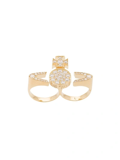 Shop Vivienne Westwood Anatoly Ring In Metallic
